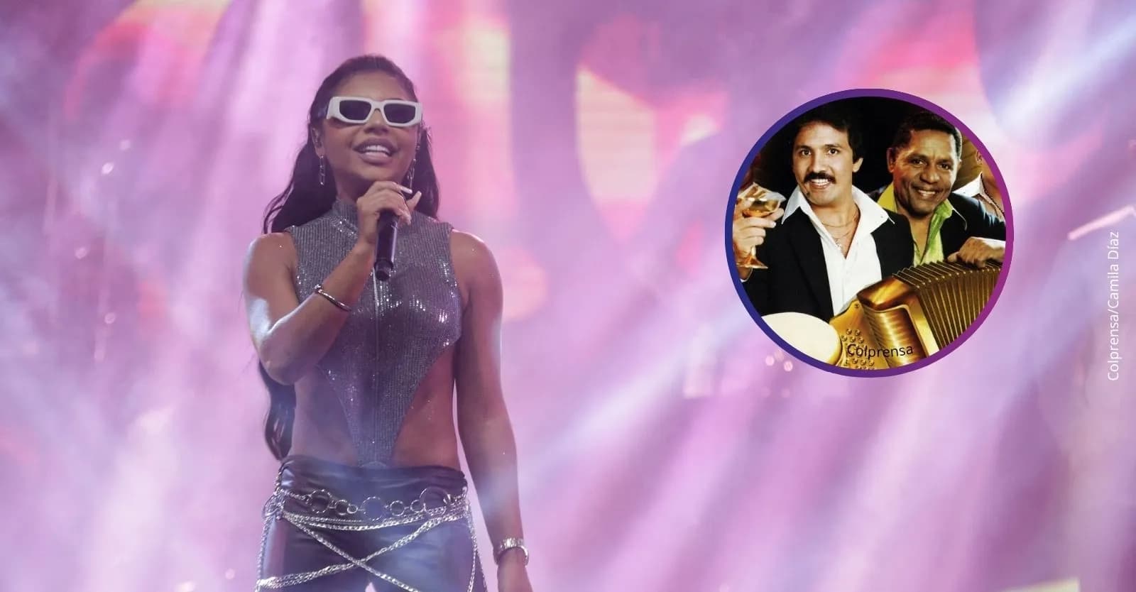 Cantante de vallenato sorprende al utilizar vestido con el rostro del Binomio de Oro: ¿Quién es?