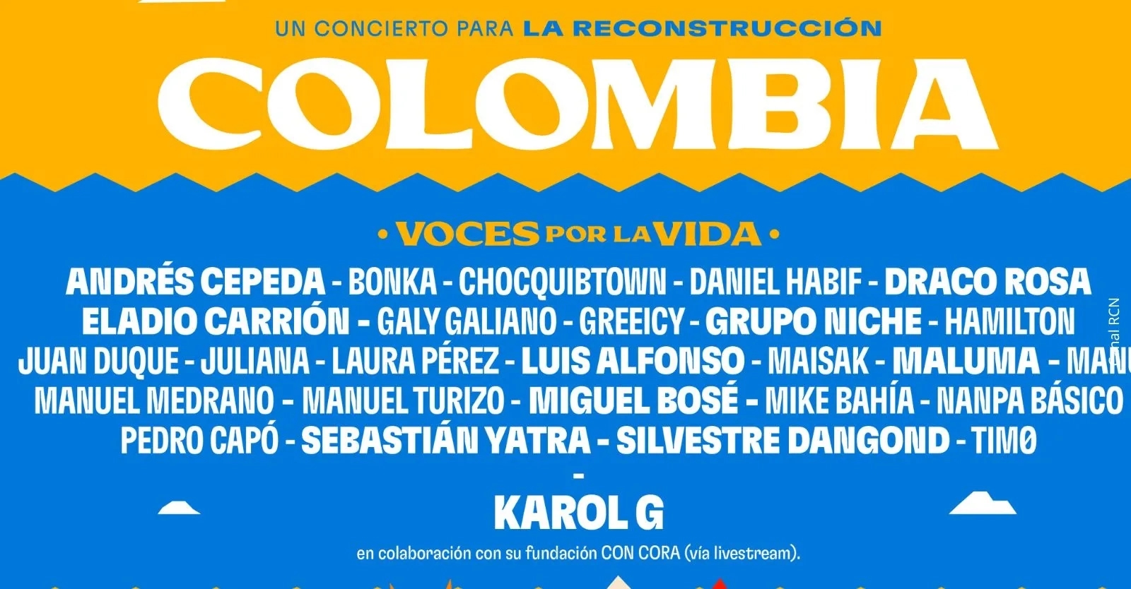 Concierto 'Colombia: Voces por la Vida': Así puedes participar y aportar a la reconstrucción de los departamentos afectados por el terremoto
