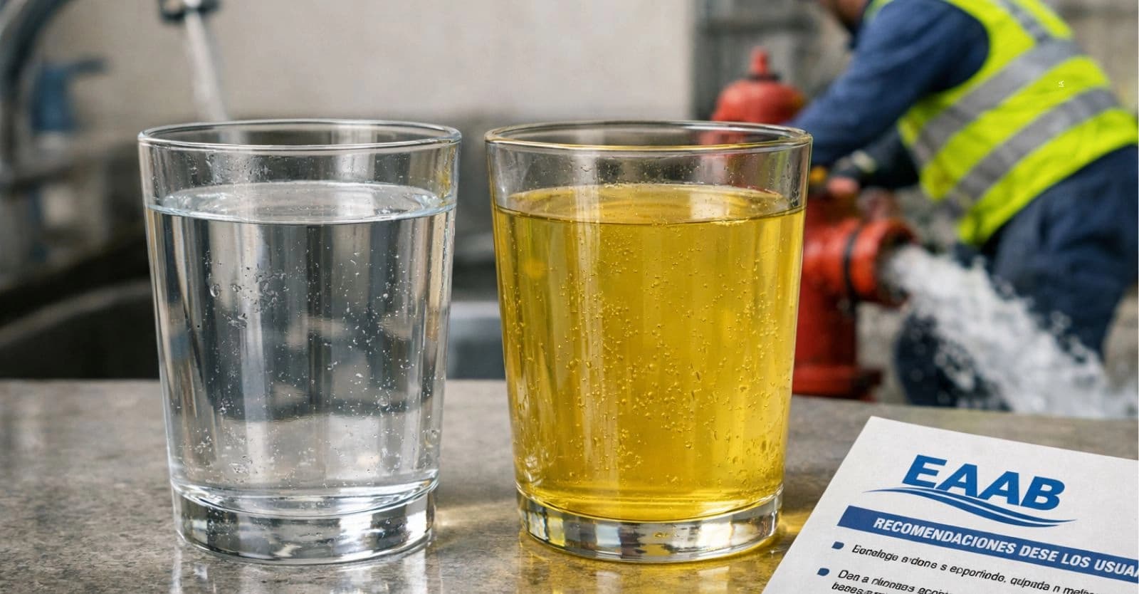 Por qué está saliendo agua amarilla en el norte de Bogotá, según el Acueducto.