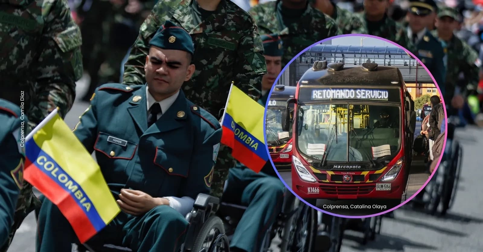 Rutas de TransMilenio 20 de julio operación del sistema durante los cierres viales por el desfile militar.