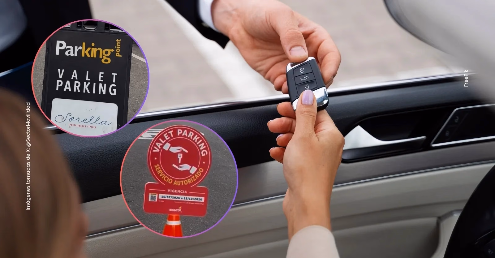 Valet parking en Bogotá con nuevo sello y código QR para verificar si el servicio está autorizado.