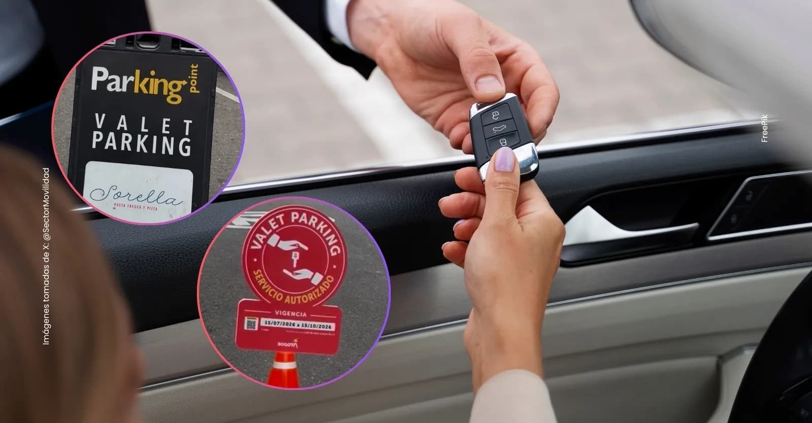 Valet parking en Bogotá con nuevo sello y código QR para verificar si el servicio está autorizado.