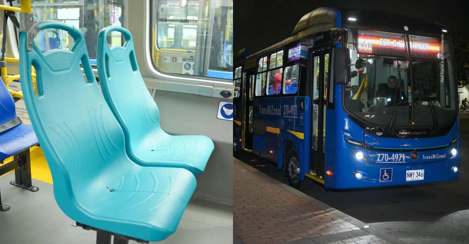 ¿Para quiénes son las sillas aguamarina de los nuevos buses eléctricos de TransMilenio y SITP en Bogotá?