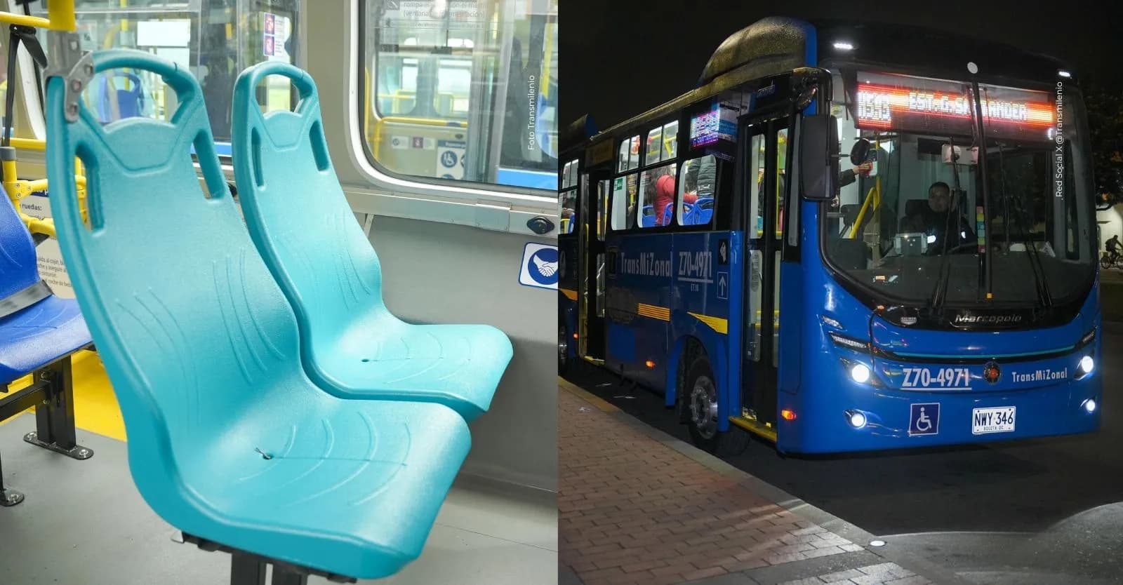 ¿Para quiénes son las sillas aguamarina de los nuevos buses eléctricos de TransMilenio y SITP en Bogotá?