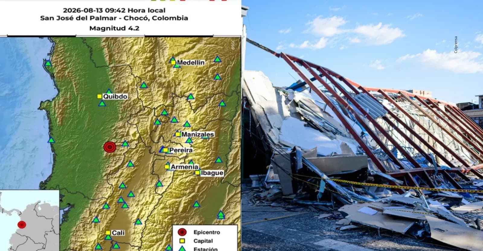 Tembló otra vez en Chocó: sismo de 4,2 tuvo epicentro en San José del Palmar.